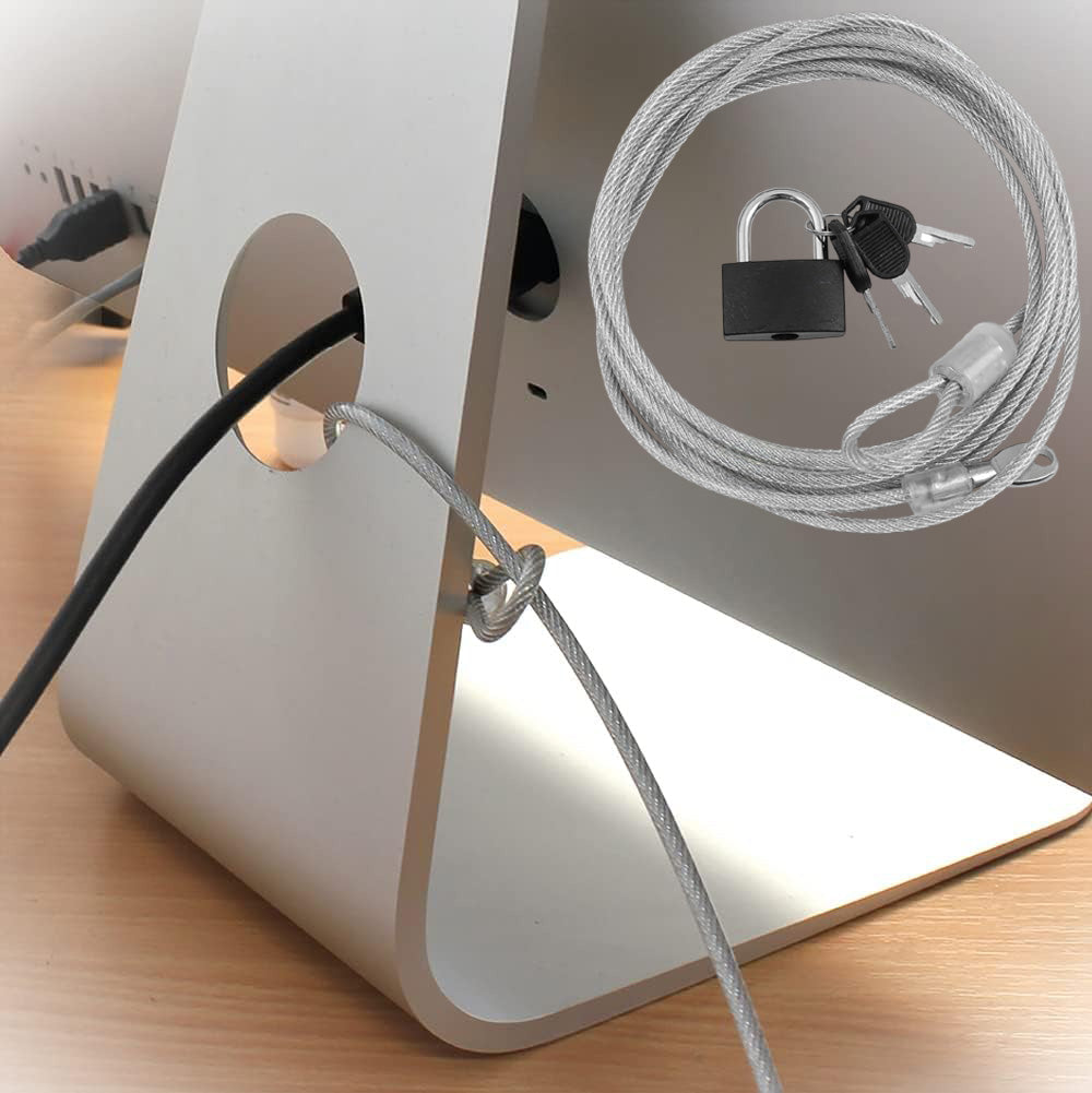3m Laptop Security Cable & Padlock Computer Monitor Steel Anti-Theft Chain Lock