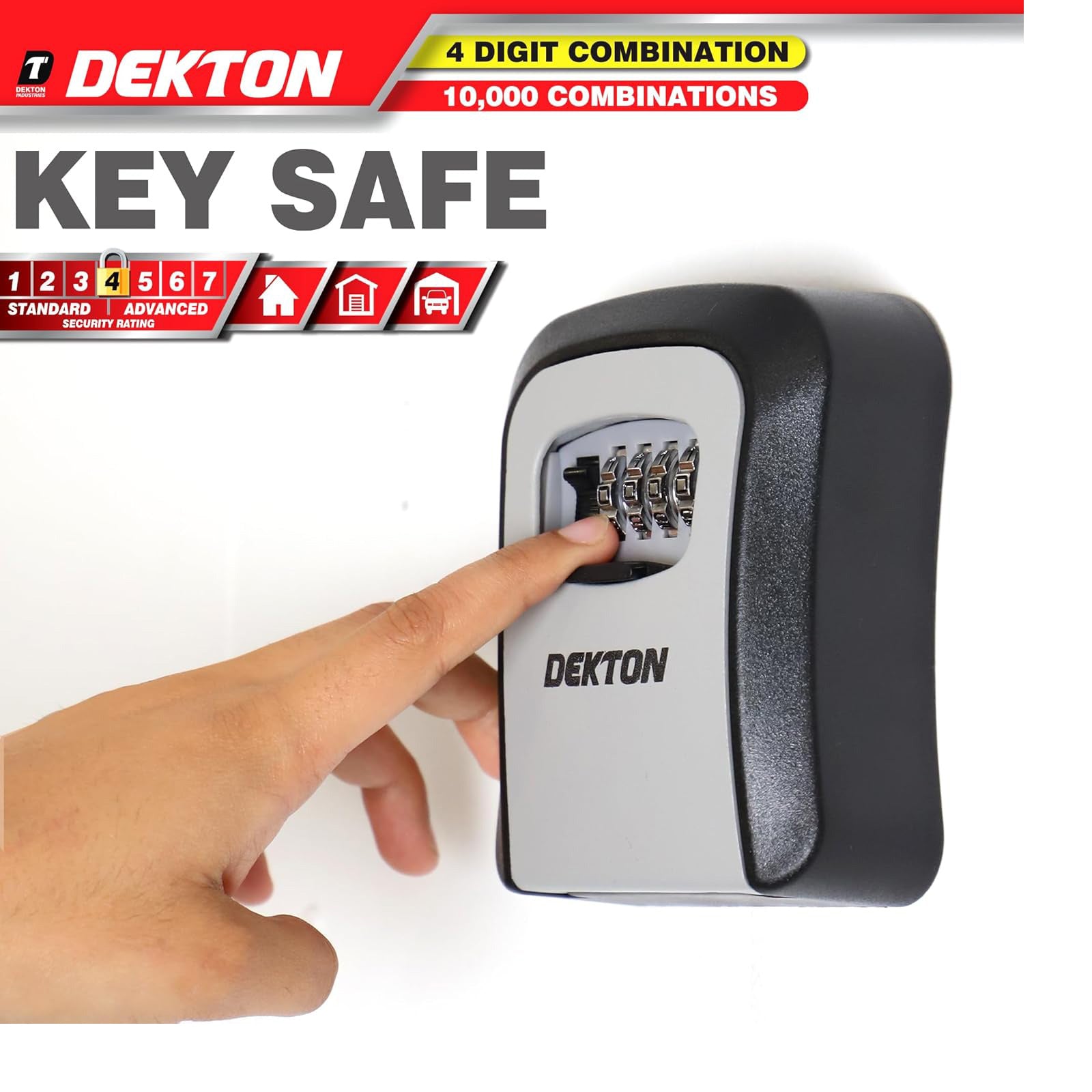 Key Safe 4 Digit Lock 10,000 Combination Security Codes Wall Mounted Storage Box