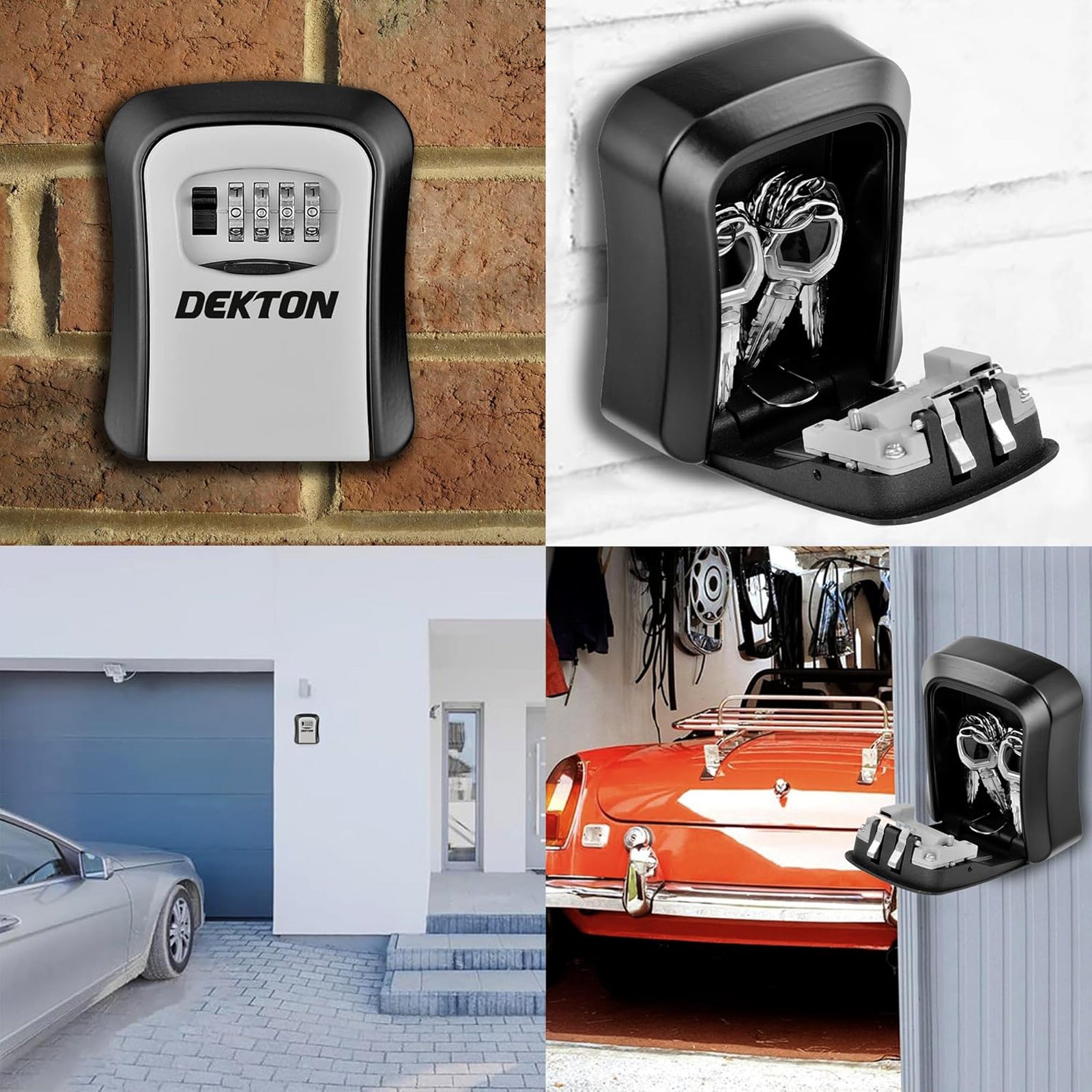 Key Safe 4 Digit Lock 10,000 Combination Security Codes Wall Mounted Storage Box