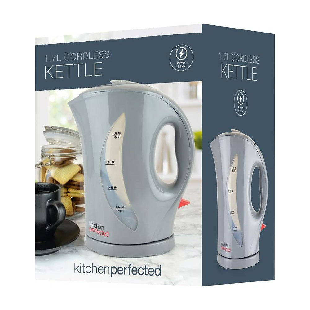 Grey Cordless 1.7L Electric Kettle & 4 Slice Toaster Set