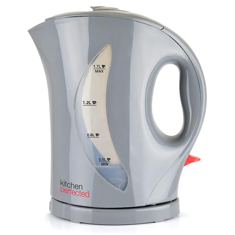 Grey Cordless 1.7L Electric Kettle & 4 Slice Toaster Set