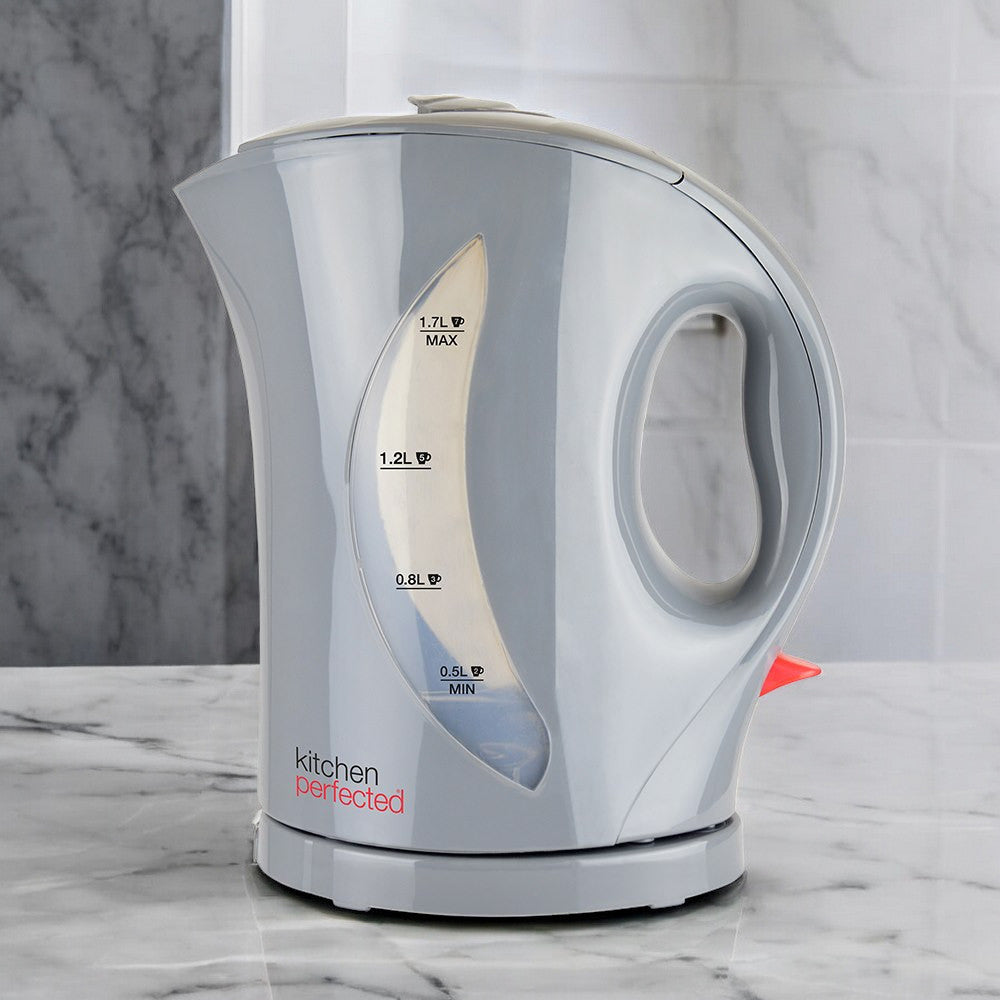 Grey Cordless 1.7L Electric Kettle & 4 Slice Toaster Set