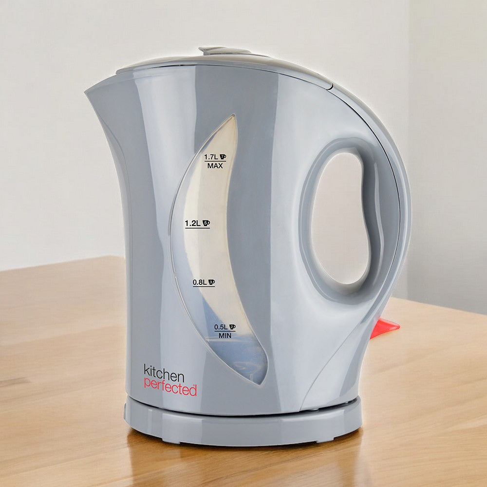 Grey Cordless 1.7L Electric Kettle & 4 Slice Toaster Set