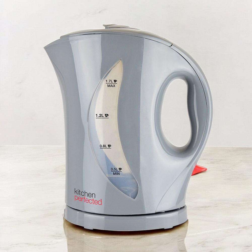 Grey Cordless 1.7L Electric Kettle & 4 Slice Toaster Set