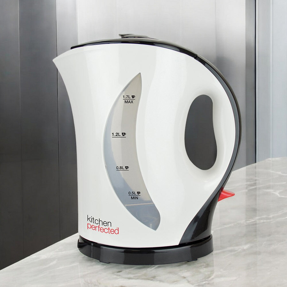 Cordless Electric Kettle & Toaster Set Cream 4 Slice Wide Slot 1.7Ltr Fast Boil