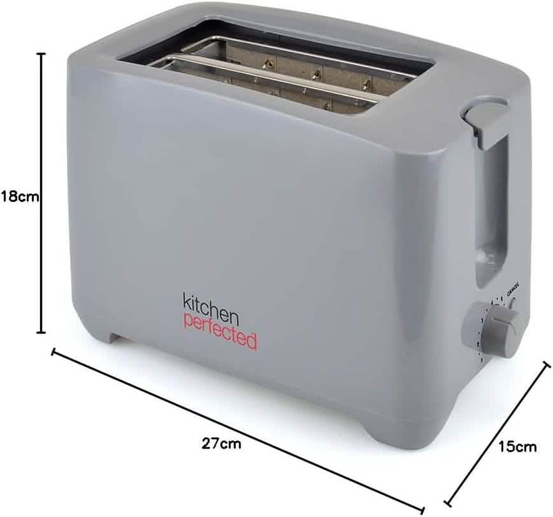 Toaster 2 Slice Wide Slot - Cool Touch Crumb Tray Variable Browning - Grey