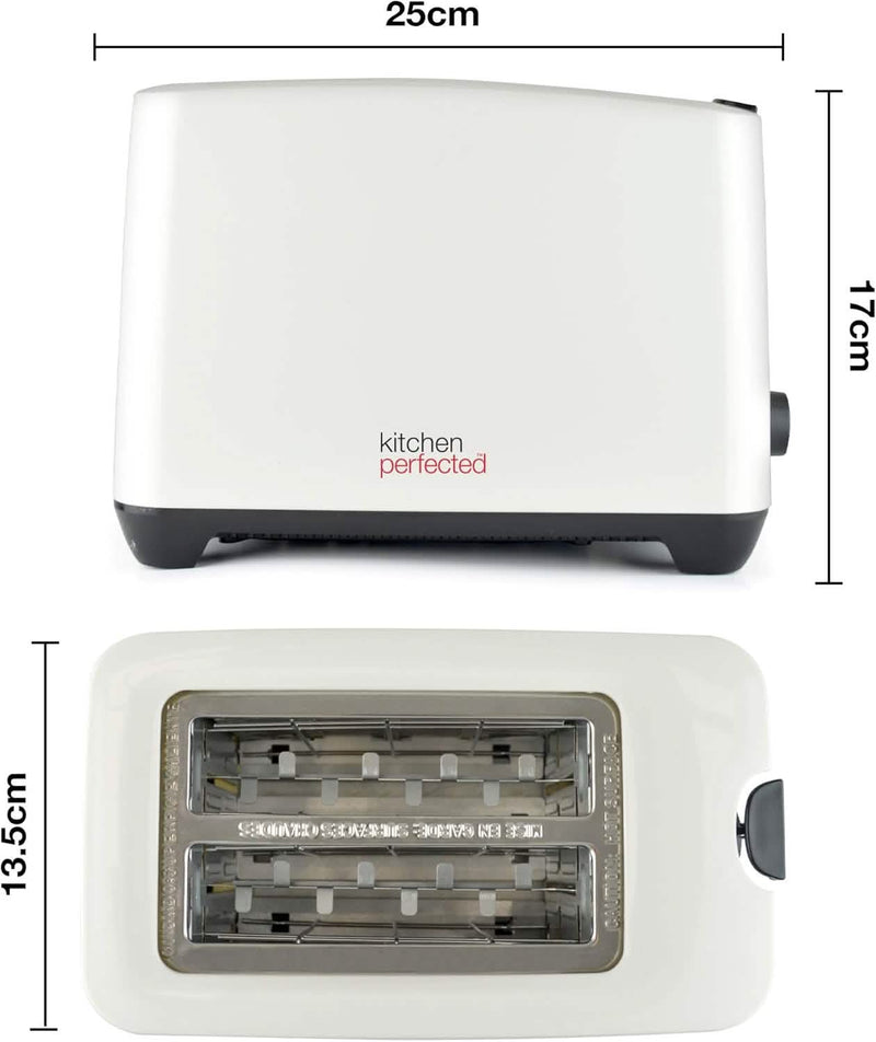 Toaster 2 Slice Wide Slot - Cool Touch Crumb Tray Variable Browning - Cream