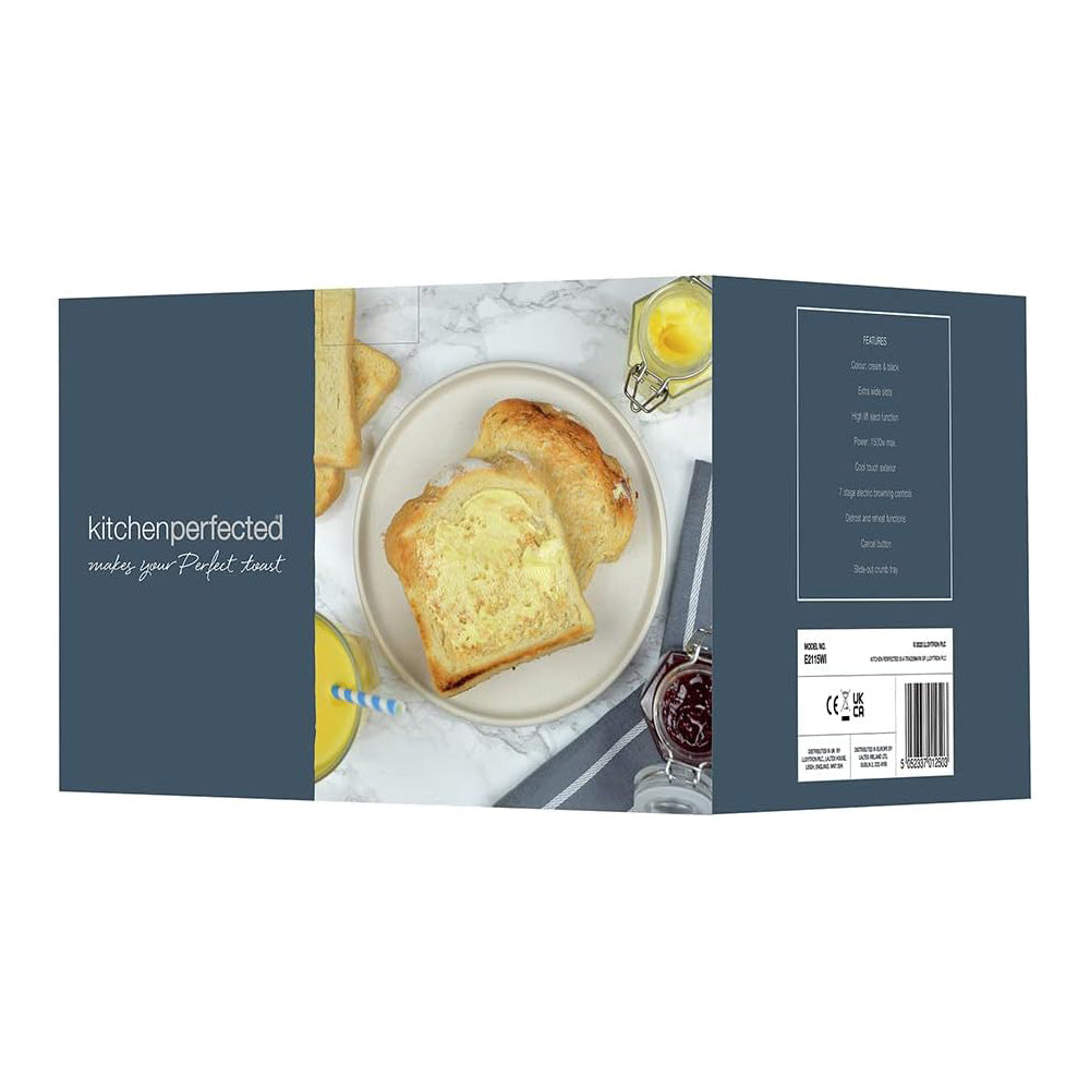 Cordless Electric Kettle & Toaster Set Cream 4 Slice Wide Slot 1.7Ltr Fast Boil