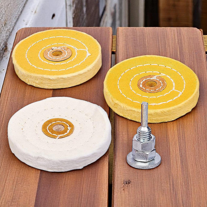 Amtech 7pc Metal Polishing Cleaning Buffing Wheel Kit | Buffer for Drills with 3 Polishing Compounds