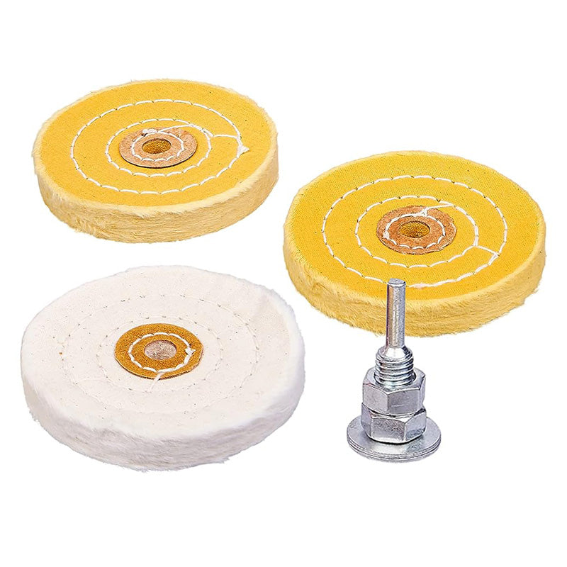 Amtech 7pc Metal Polishing Cleaning Buffing Wheel Kit | Buffer for Drills with 3 Polishing Compounds