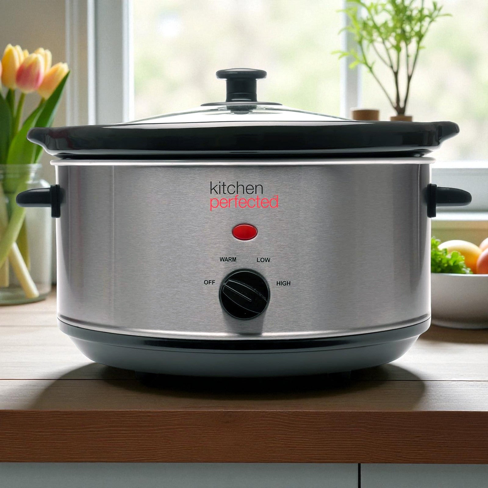 200W Electric Slow Cooker 3.5L Capacity Stainless Steel | 3 Heat Settings | 3 Year Warranty