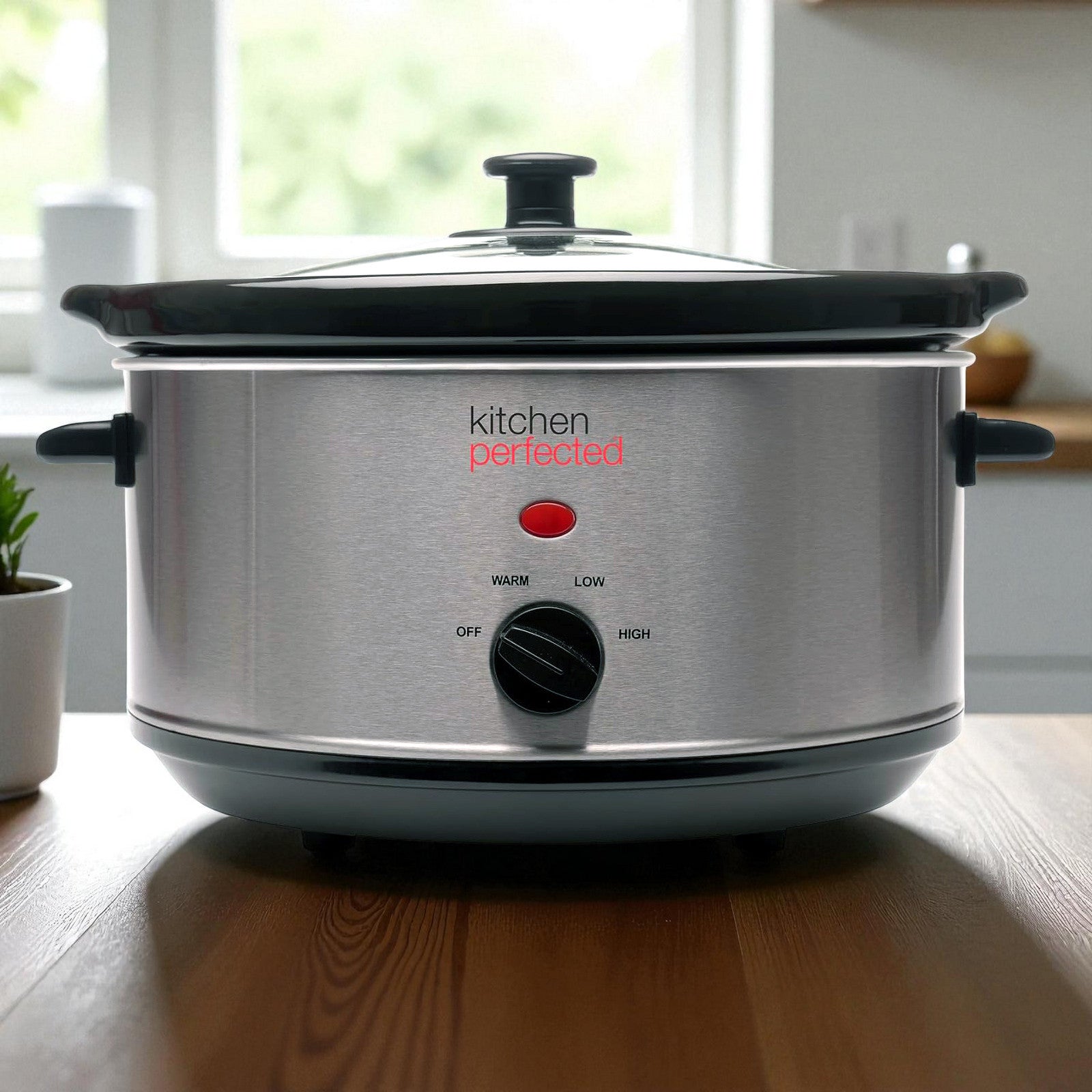 200W Electric Slow Cooker 3.5L Capacity Stainless Steel | 3 Heat Settings | 3 Year Warranty