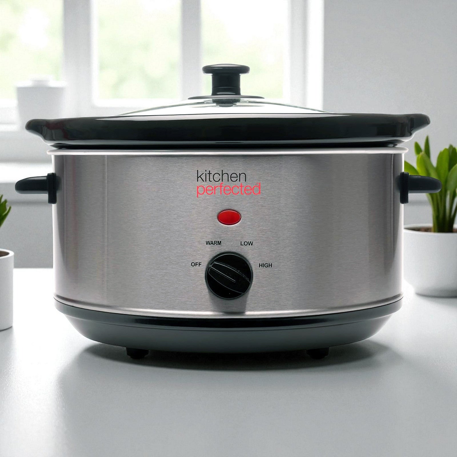 200W Electric Slow Cooker 3.5L Capacity Stainless Steel | 3 Heat Settings | 3 Year Warranty