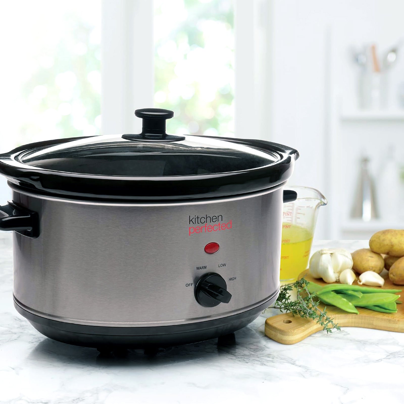 200W Electric Slow Cooker 3.5L Capacity Stainless Steel | 3 Heat Settings | 3 Year Warranty