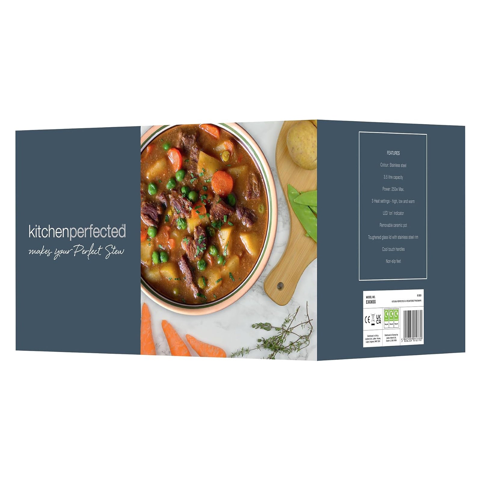 200W Electric Slow Cooker 3.5L Capacity Stainless Steel | 3 Heat Settings | 3 Year Warranty