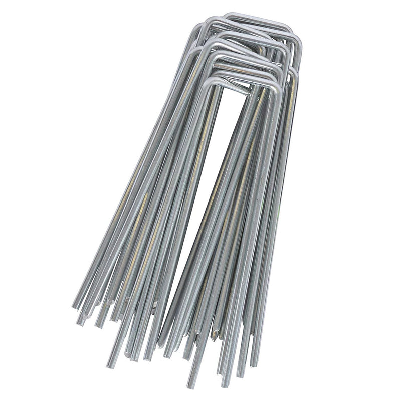 Pack of 12 Weed Mat Pins Galvanised Steel U Shaped Staples | Garden Netting Securing Pegs