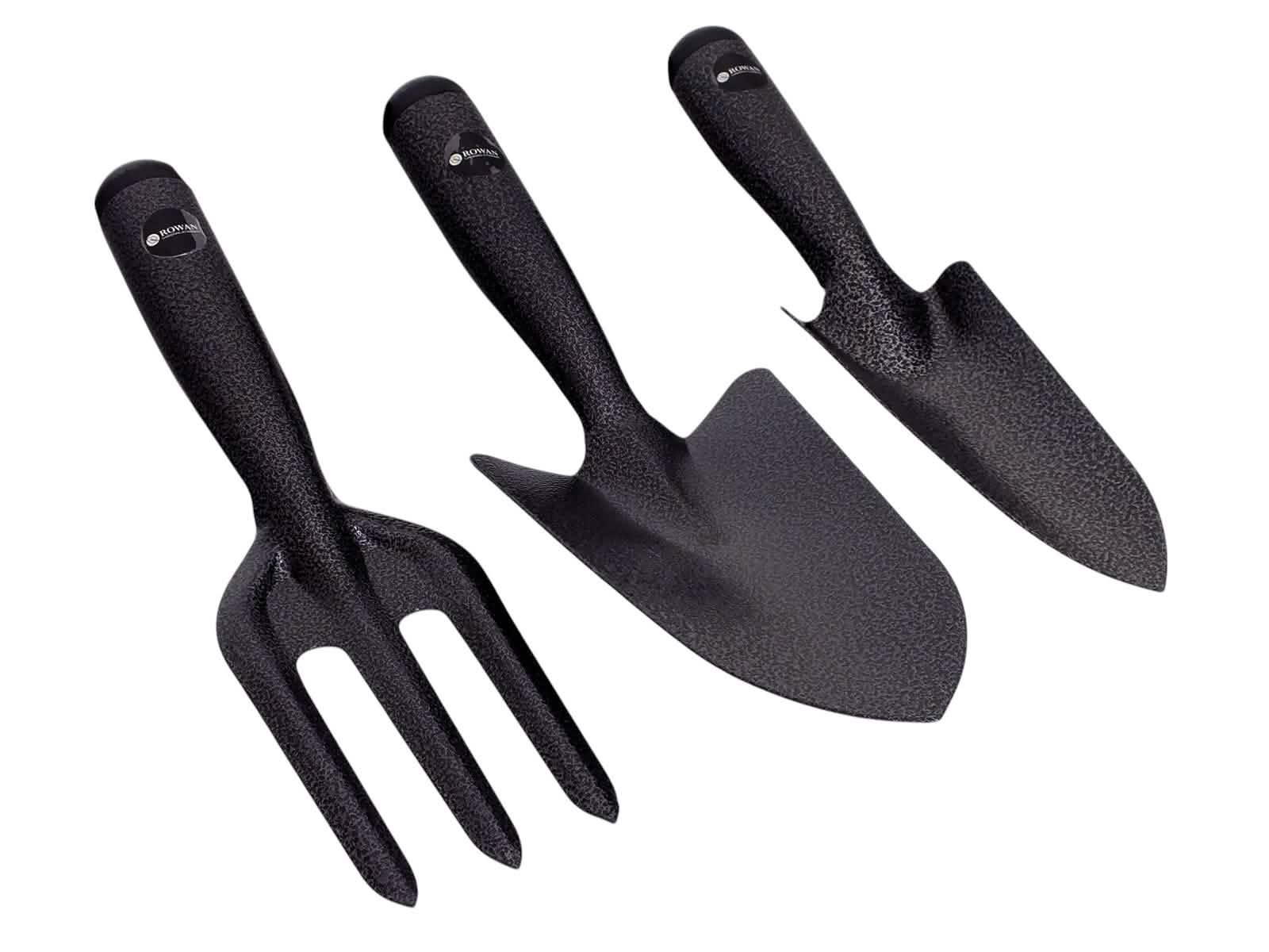 3pc Garden Hand Tool Set Trowels Fork Heavy Duty Carbon Steel Gardening Weeding