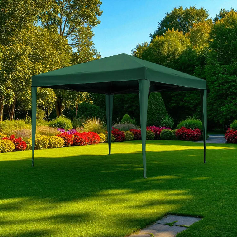 Gazebo Party Tent Green Water Resistant Shelter Outdoor Awning Canopy 3m x 3m