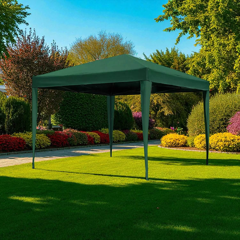 Gazebo Party Tent Green Water Resistant Shelter Outdoor Awning Canopy 3m x 3m