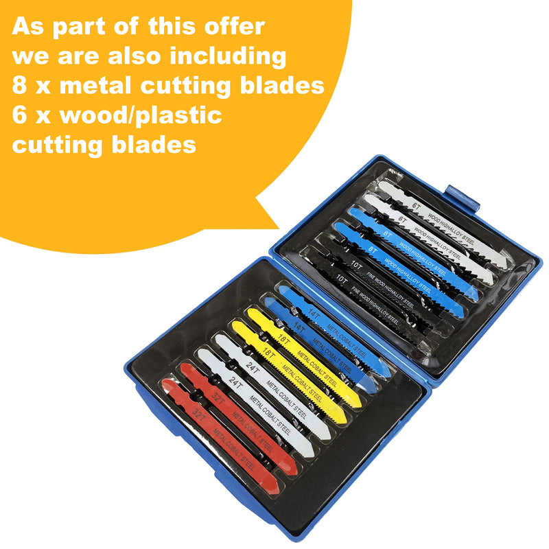 Amtech 600W Electric Jigsaw Variable Speed 230V Pendulum Action | Includes 15pc Saw Blades