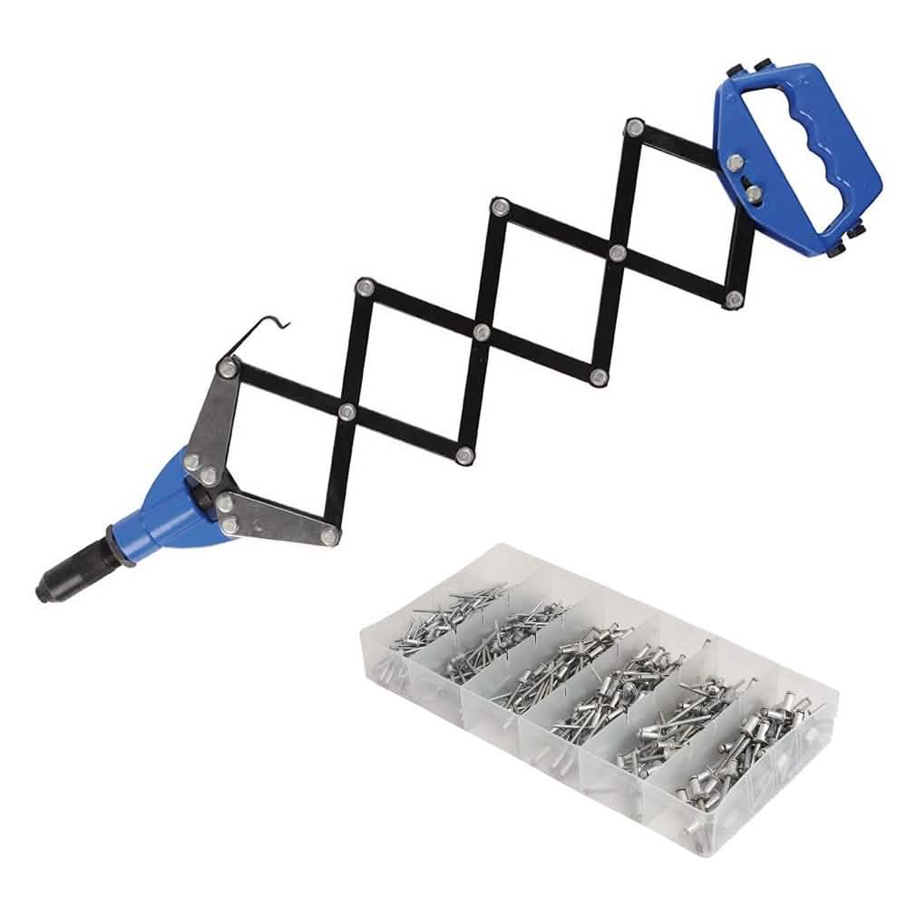 Silverline Lazy Tong Hand Riveter Pop Rivet Gun 3.2 - 6.4mm plus 320 Rivets 868778