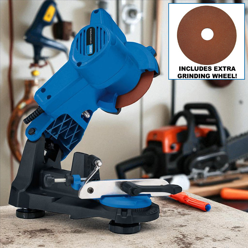 Draper 85W Electric Chainsaw Blade Sharpener Chain Grinder | Include Extra Grinding Wheel!