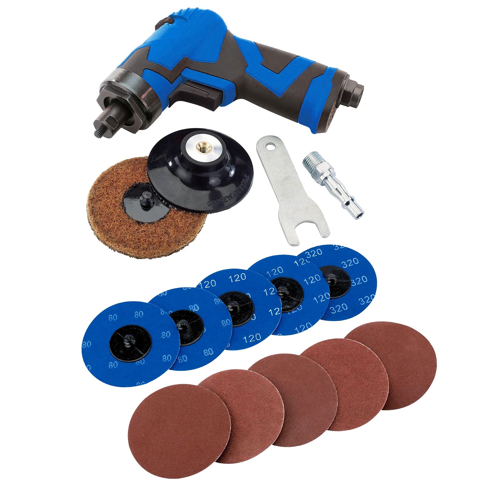 Draper 65069 75mm Compact Composite Body Air Sander + 10pc Sanding Pads