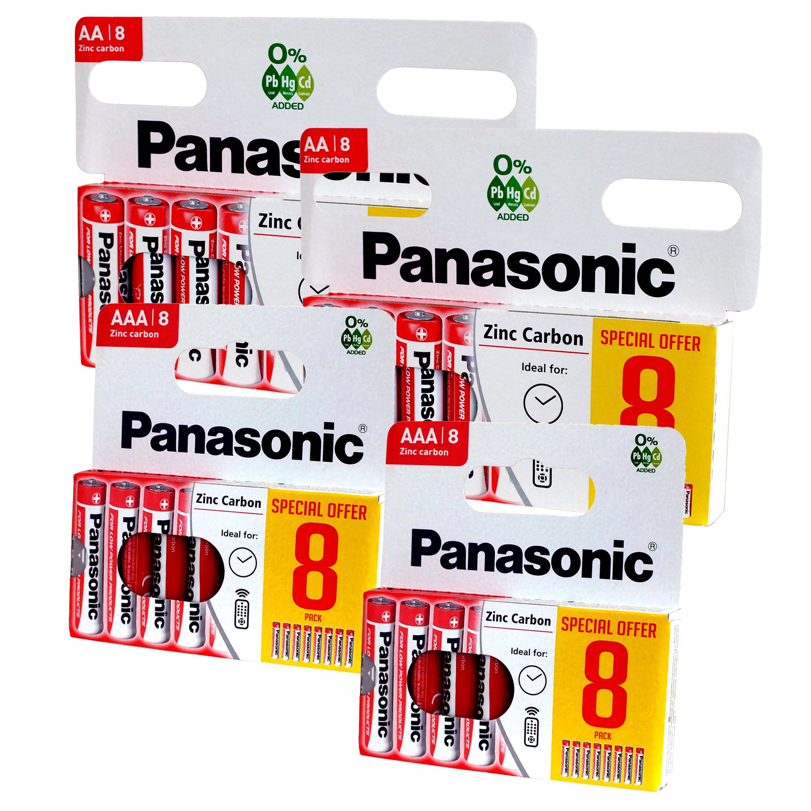 Panasonic AA & AAA Batteries 32 Pack 1.5V Zinc Carbon Long Expiry Date 2028