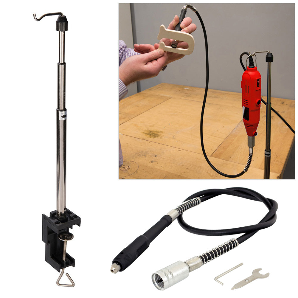 Telescopic Hanging Stand & Flexi Shaft Flexible Extension for Mini Rotary Drills