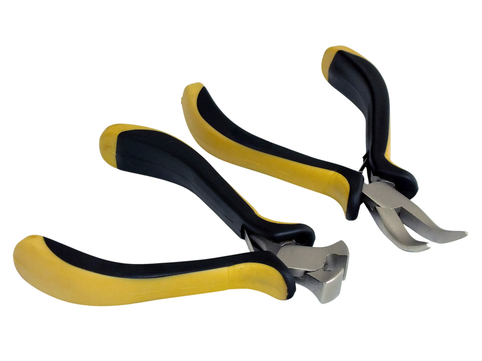 2pc Precision Mini Pliers Set | Bent Long Nose & End Cutting Wire Snips Nippers Cutters