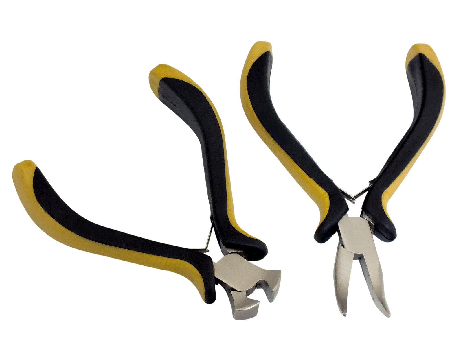 2pc Precision Mini Pliers Set | Bent Long Nose & End Cutting Wire Snips Nippers Cutters