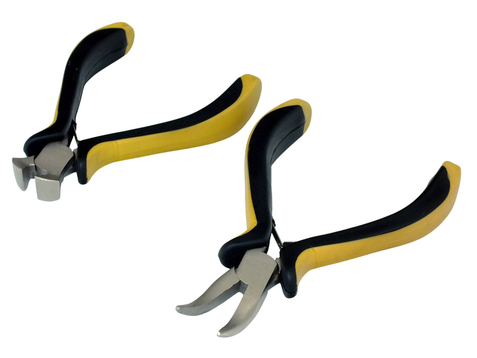 2pc Precision Mini Pliers Set | Bent Long Nose & End Cutting Wire Snips Nippers Cutters