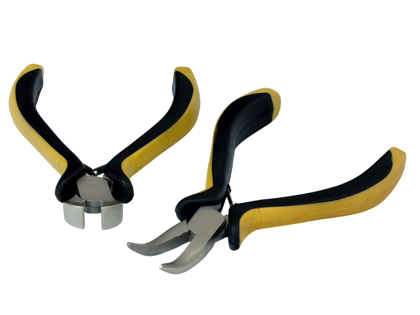 2pc Precision Mini Pliers Set | Bent Long Nose & End Cutting Wire Snips Nippers Cutters