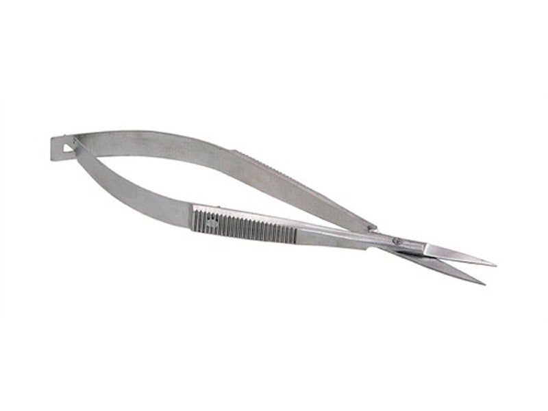 2pc Micro Scissors Stainless Steel Spring Action Straight & Curved Fine Point | For precision cutting