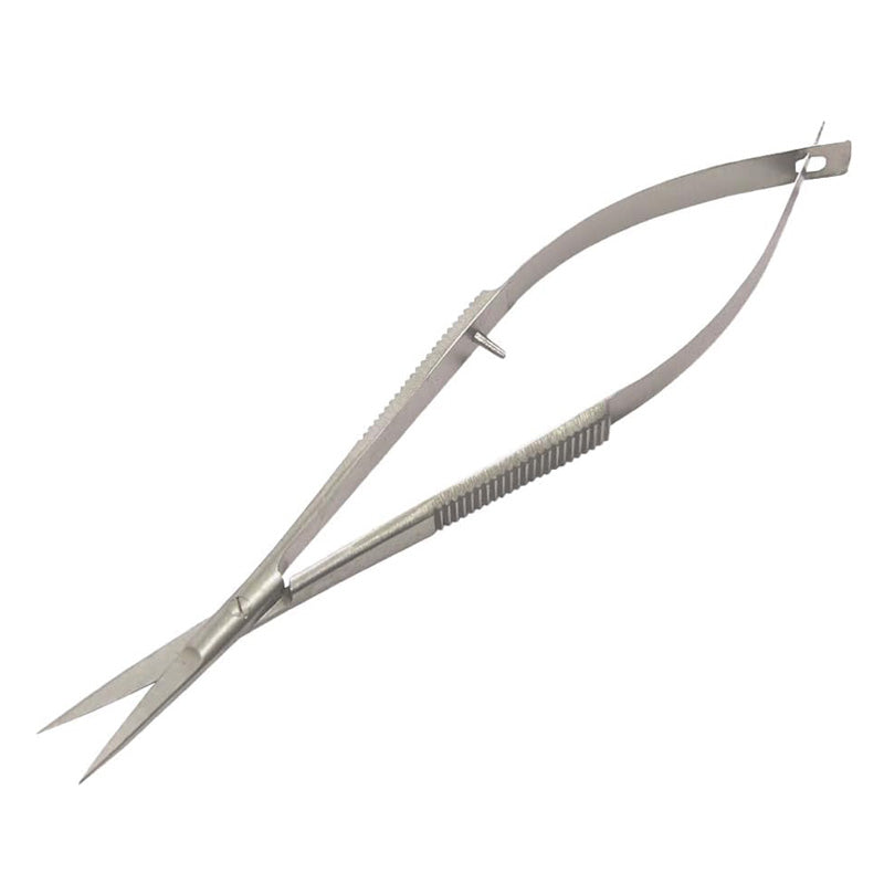 2pc Micro Scissors Stainless Steel Spring Action Straight & Curved Fine Point | For precision cutting
