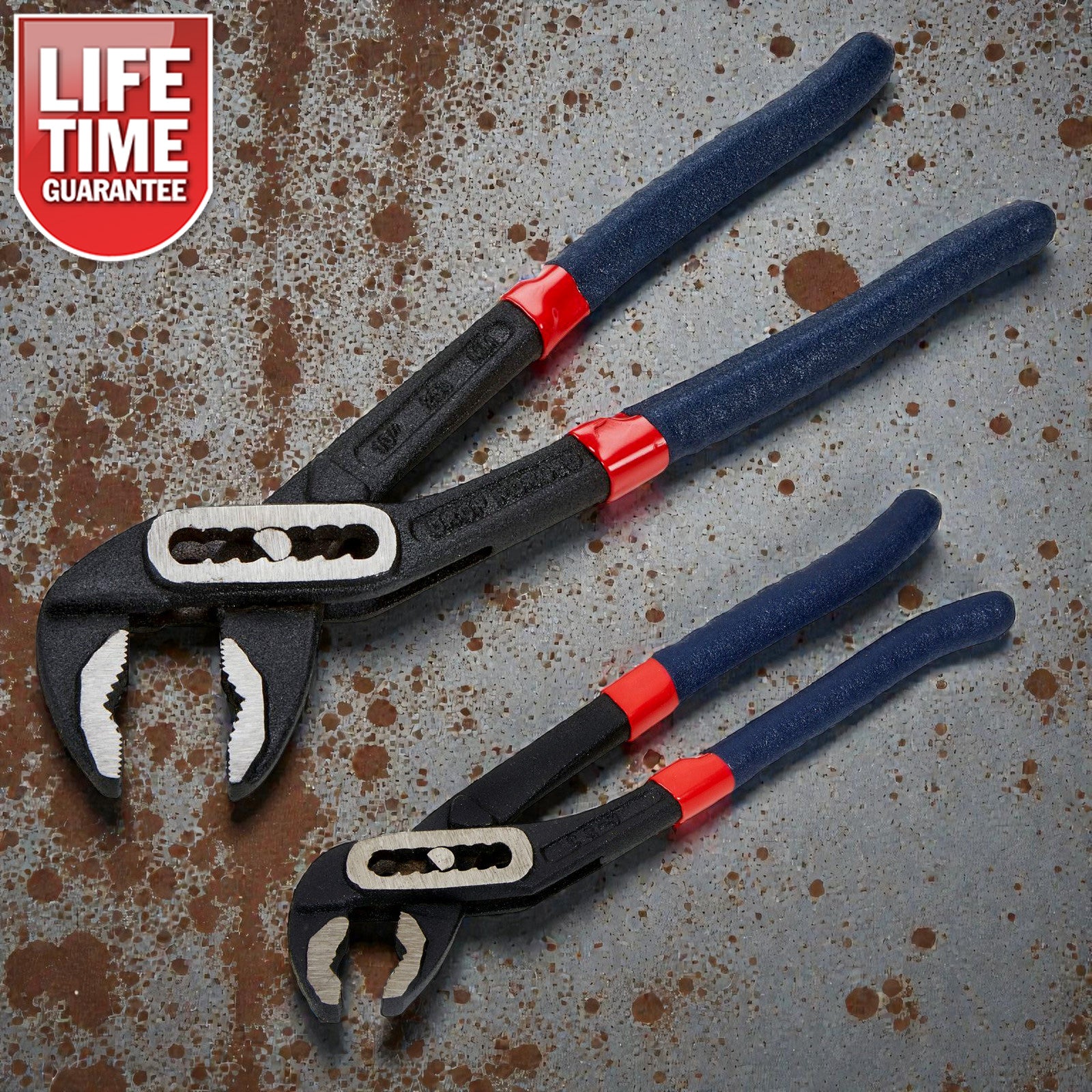 2pc Adjustable Waterpump Pliers Set | Slim Jaw Slip Joint Plumbing Wrenches 7" & 10"