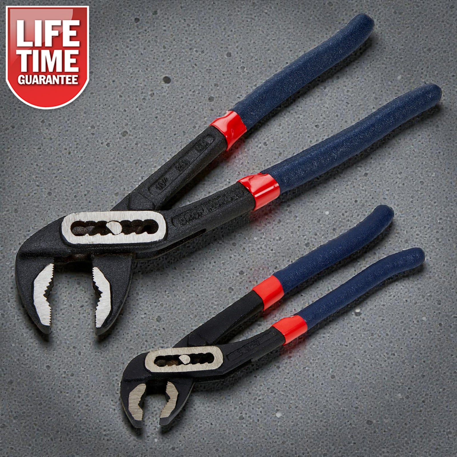 2pc Adjustable Waterpump Pliers Set | Slim Jaw Slip Joint Plumbing Wrenches 7" & 10"
