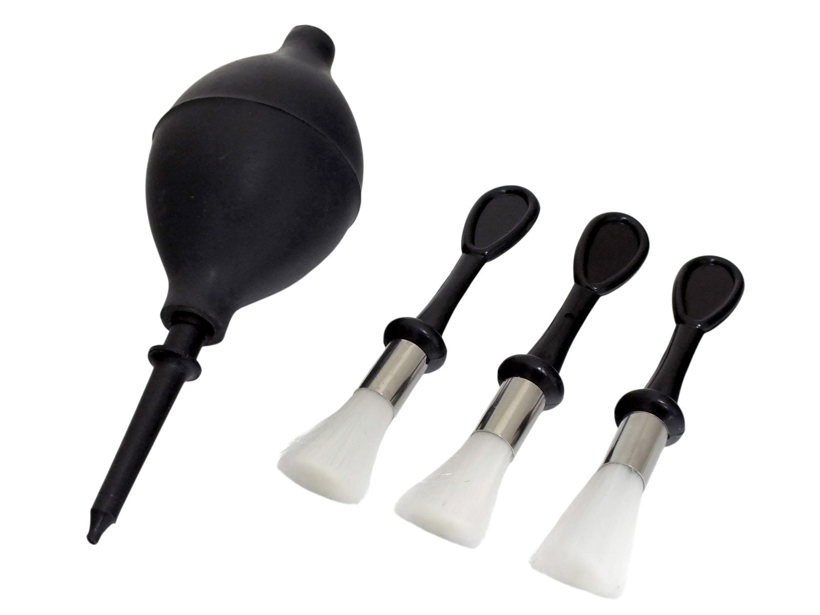Rubber Dust Blower Air Duster and 3pc Mini Soft Bristle Brushes | PC Laptop Camera Lens Cleaning Kit