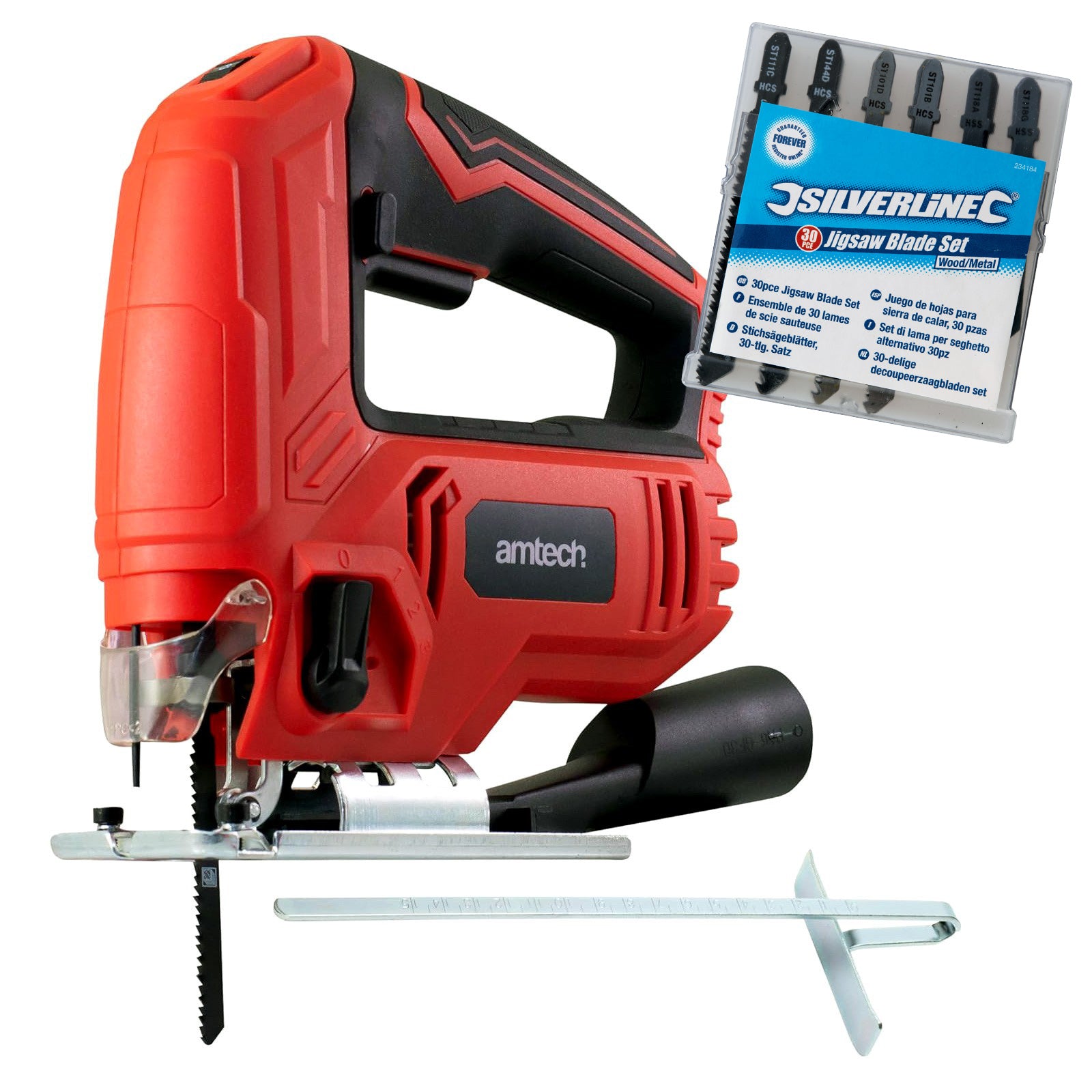 600W Electric Jigsaw plus 31pc Assorted Saw Blades | 240V Variable Speed Pendulum Action