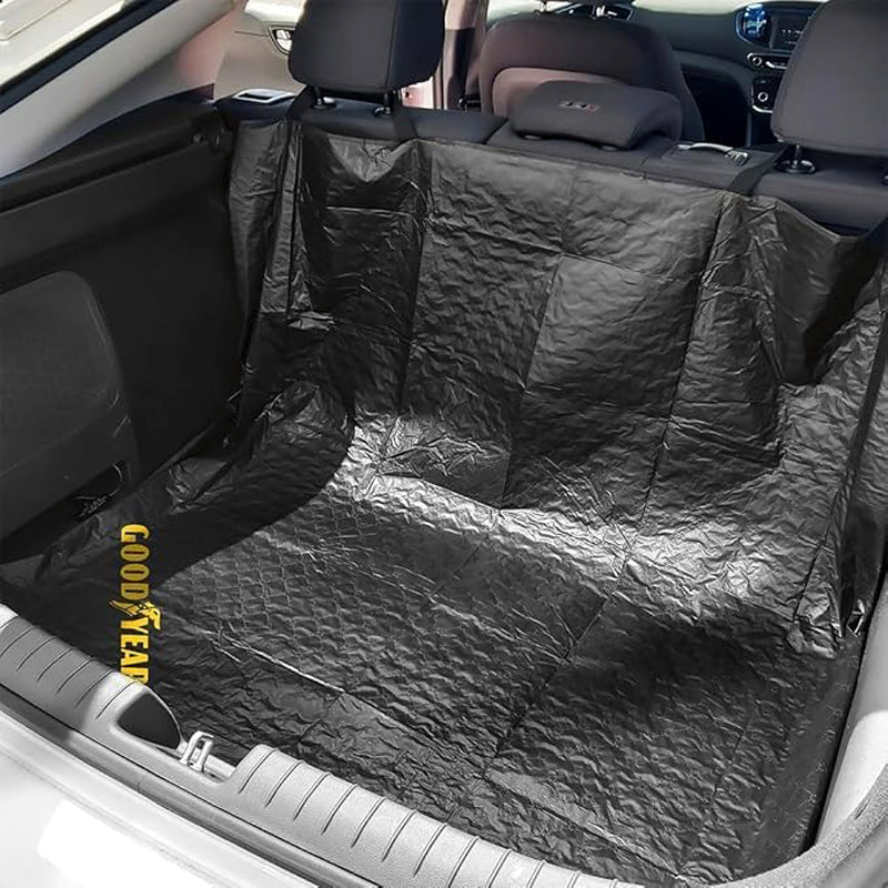 Goodyear Car Rear Seat Protector & Boot Liner 2-in-1 Water Resistant Cover Bootliner Mat