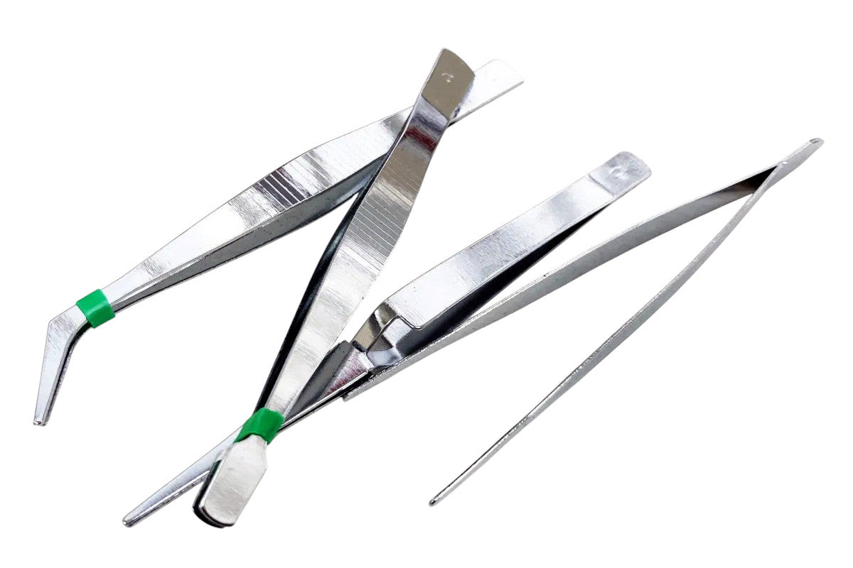 Tweezers Set 4pc Stainless Steel Precision Watch Repair Jewellery Making Tools