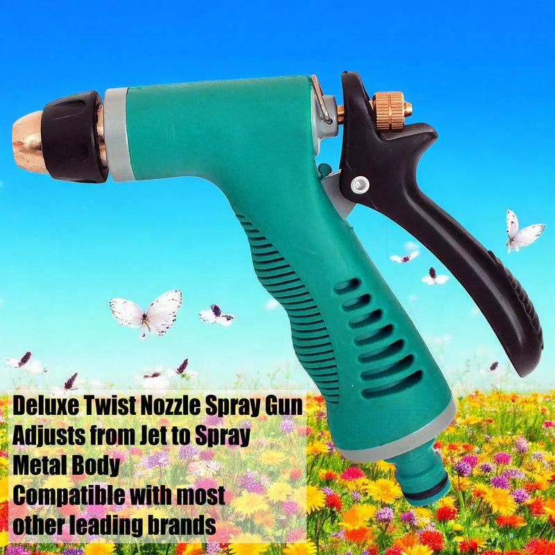 Pack of 2 Garden Spray Guns with Adjustable Twist Nozzles and Locking Triggers