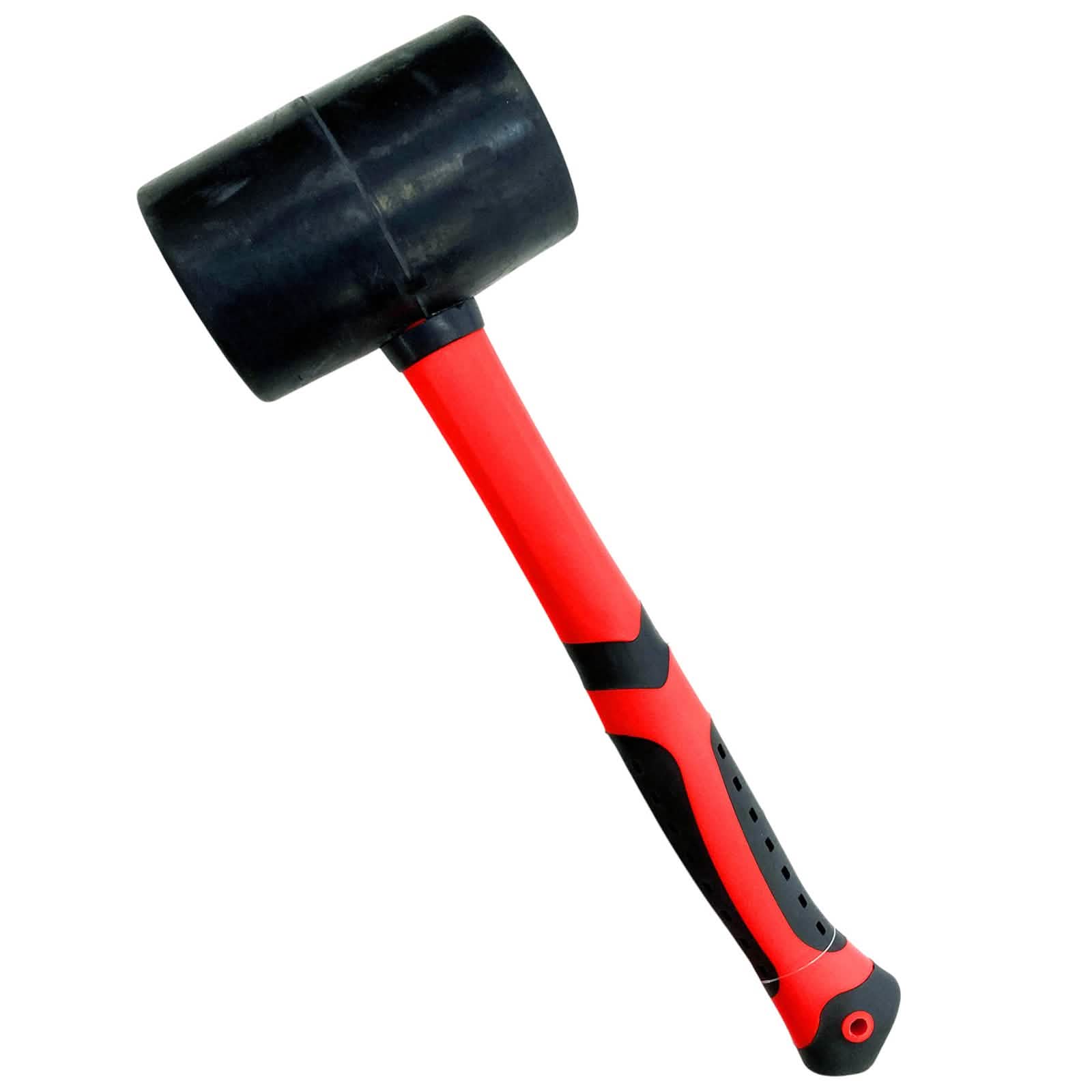 48oz Rubber Mallet Paving Hammer | Fibreglass Shaft with Soft Rubber Grip Handle