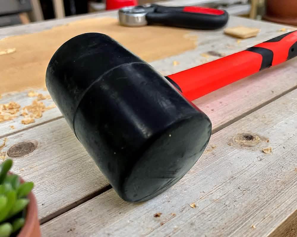48oz Rubber Mallet Paving Hammer | Fibreglass Shaft with Soft Rubber Grip Handle