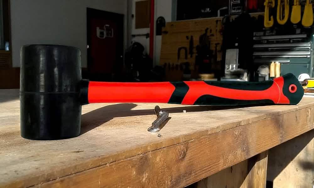 48oz Rubber Mallet Paving Hammer | Fibreglass Shaft with Soft Rubber Grip Handle