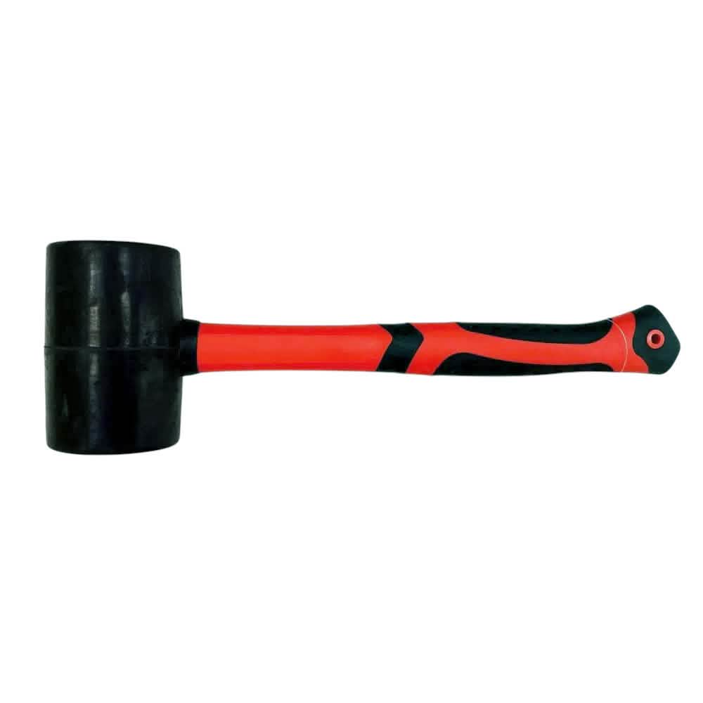 48oz Rubber Mallet Paving Hammer | Fibreglass Shaft with Soft Rubber Grip Handle