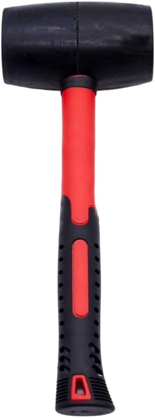 32oz Rubber Mallet Paving Hammer Fibreglass Shaft Soft Rubber Grip Camping DIY