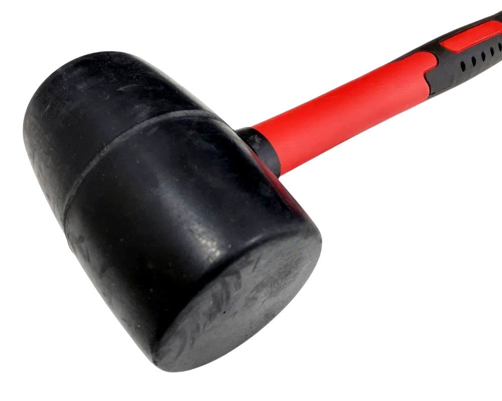 32oz Rubber Mallet Paving Hammer Fibreglass Shaft Soft Rubber Grip Camping DIY