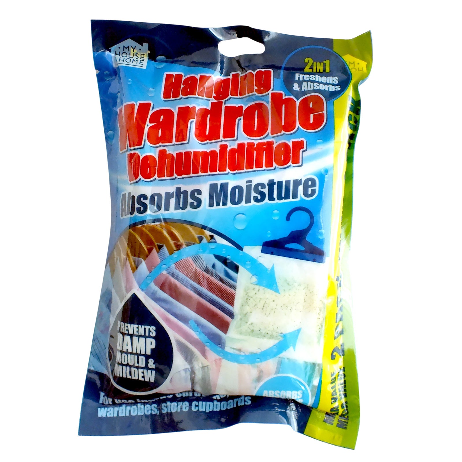 Pack of 6 Hanging Wardrobe Dehumidifiers | Helps prevent Damp Mould & Mildew