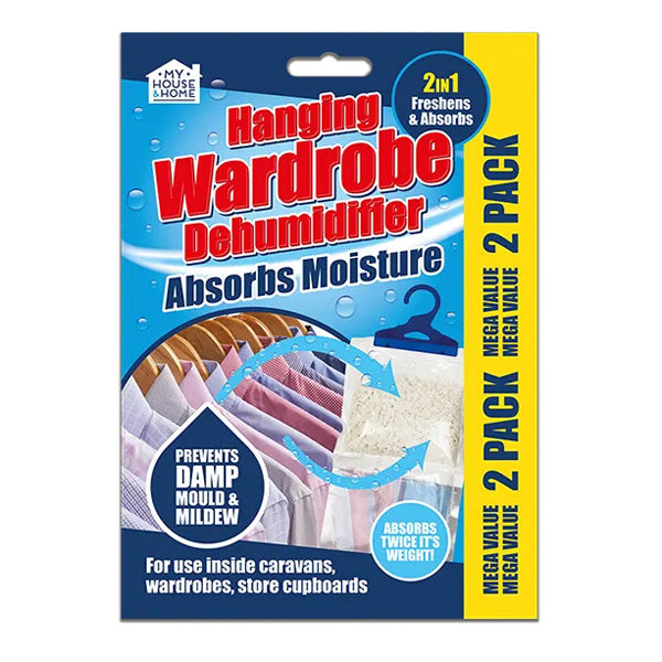 Pack of 6 Hanging Wardrobe Dehumidifiers | Helps prevent Damp Mould & Mildew